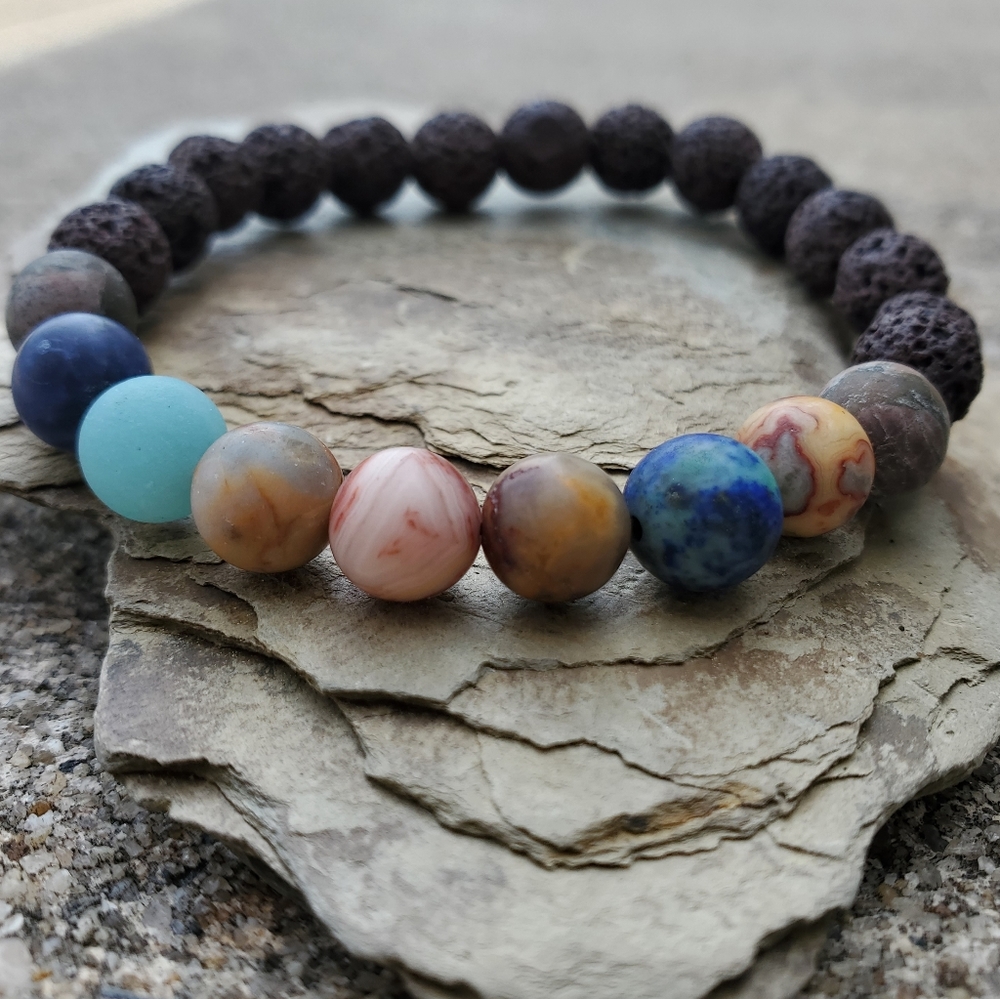 Handmade Natural Gemstone Planetary Bracelet
